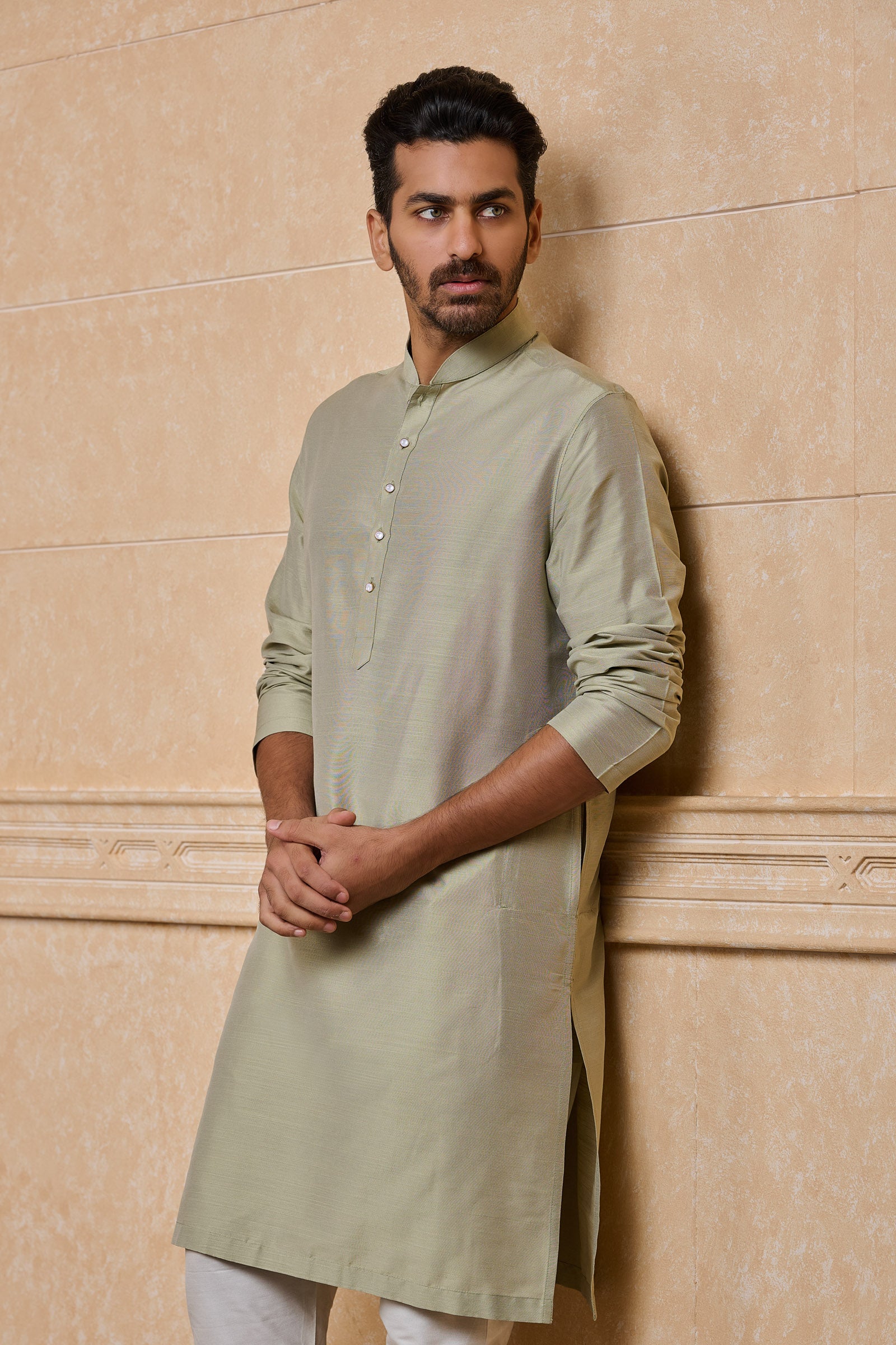 Light Green Classic Solid Single Kurta