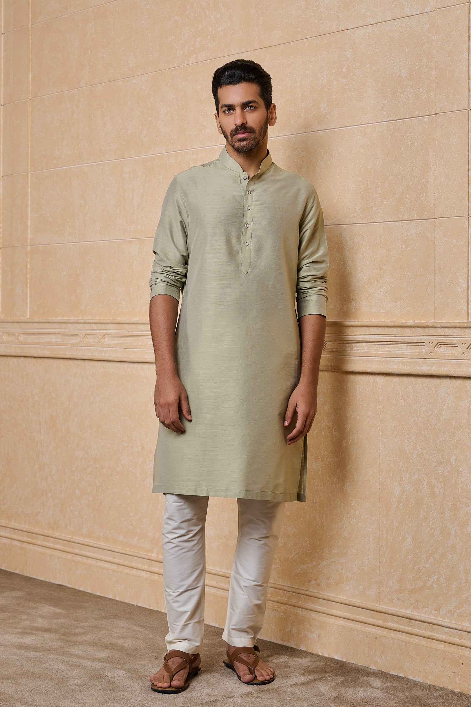 Light Green Classic Solid Single Kurta