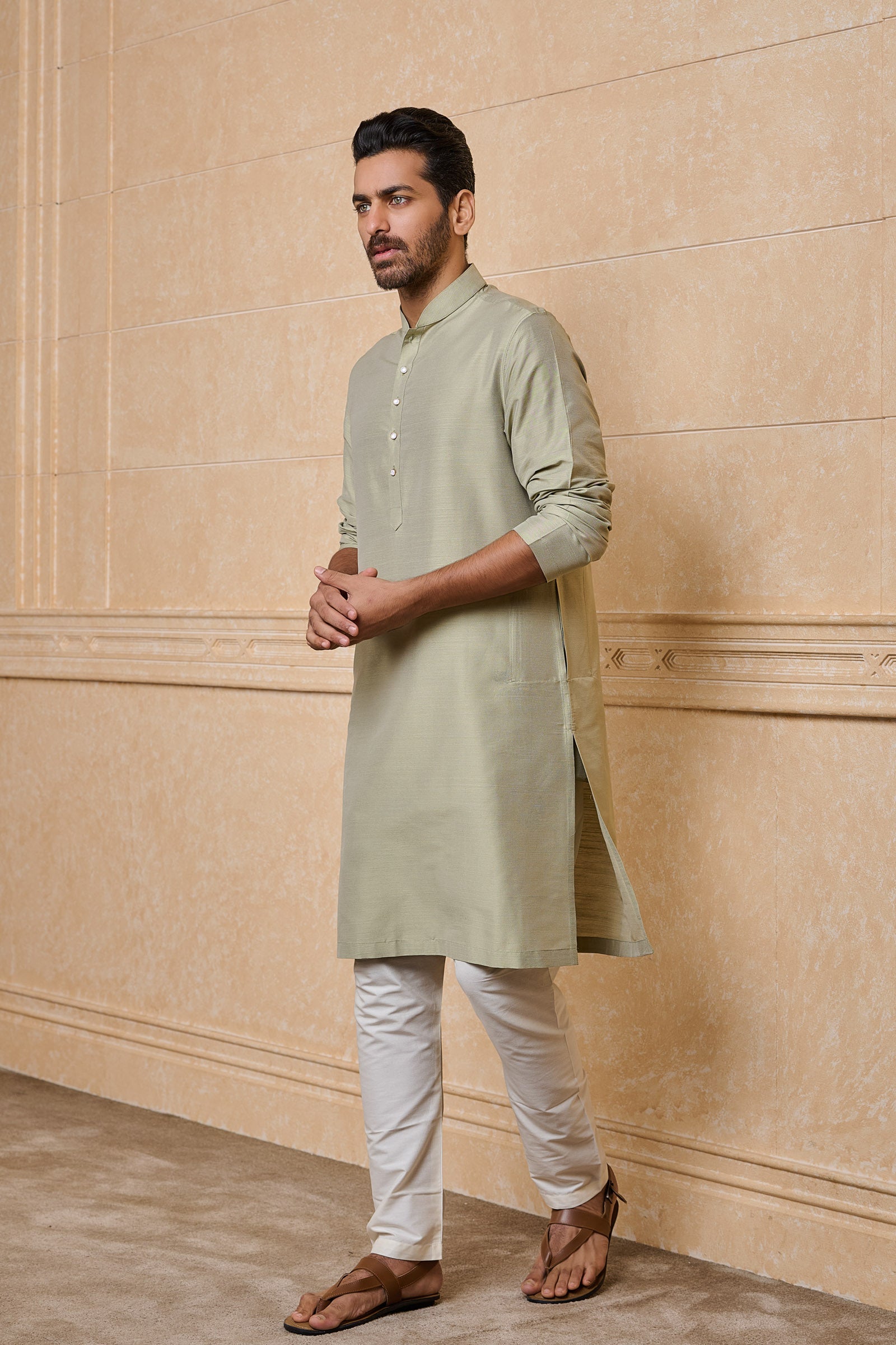 Light Green Classic Solid Single Kurta