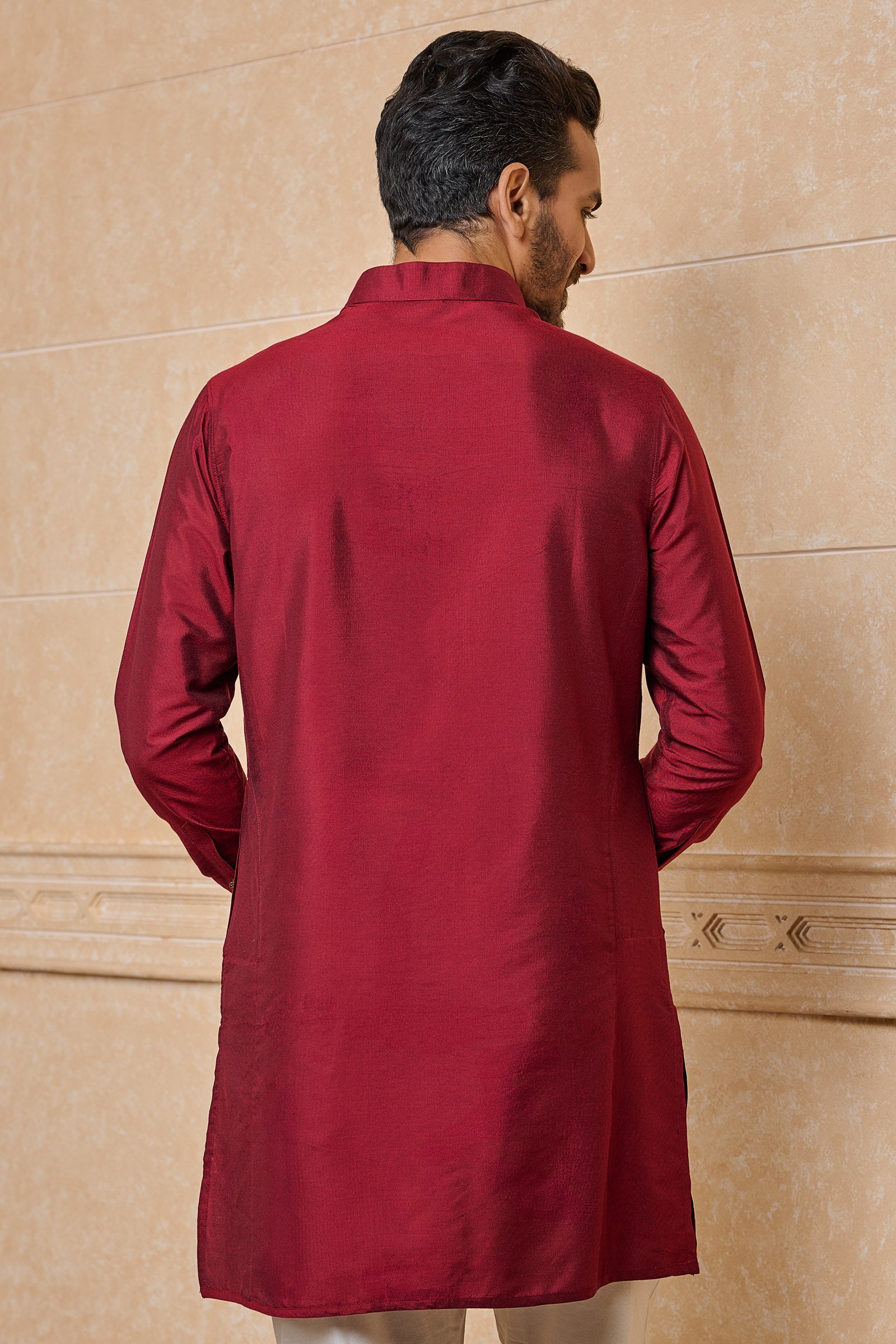 Maroon Stylised Kurta With Jaai Detailing