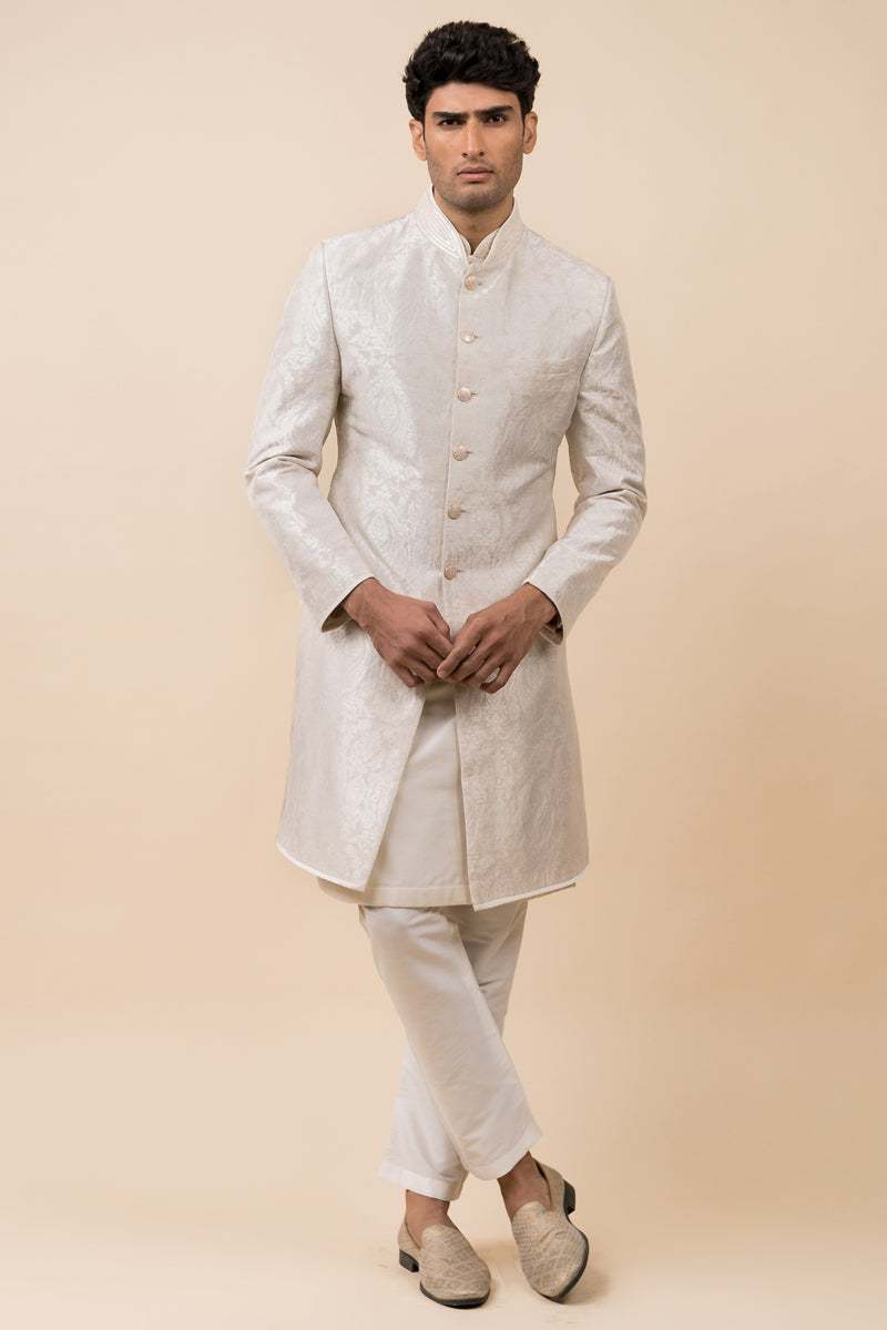 Ivory Classic Jacquard Achkan