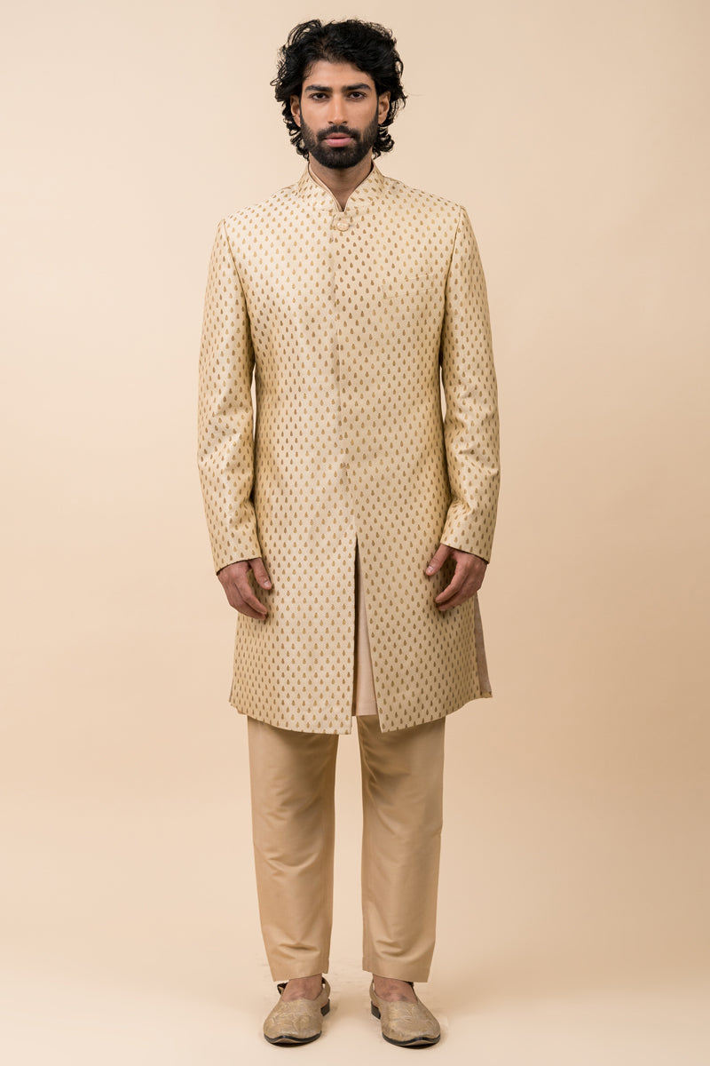 Gold Classic Brocade Achkan