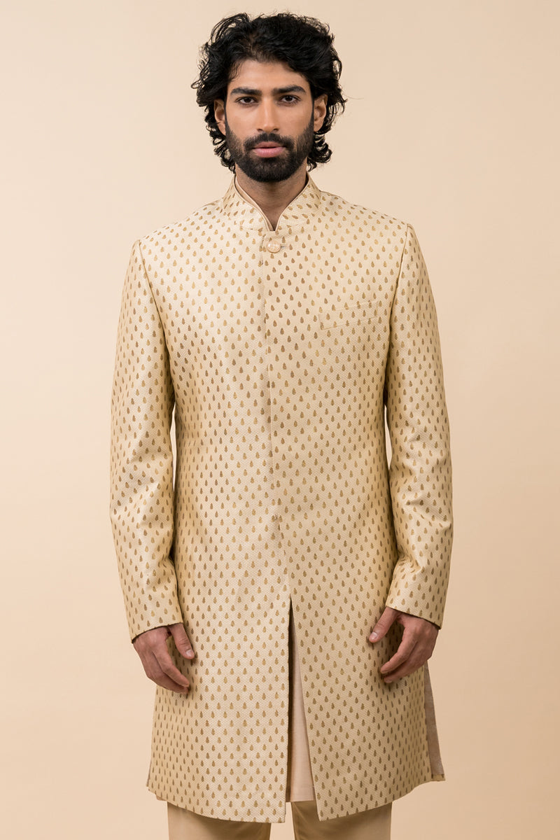 Gold Classic Brocade Achkan