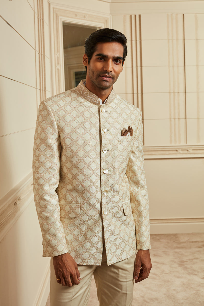 Ivory Aari Embroidered Bandhgala