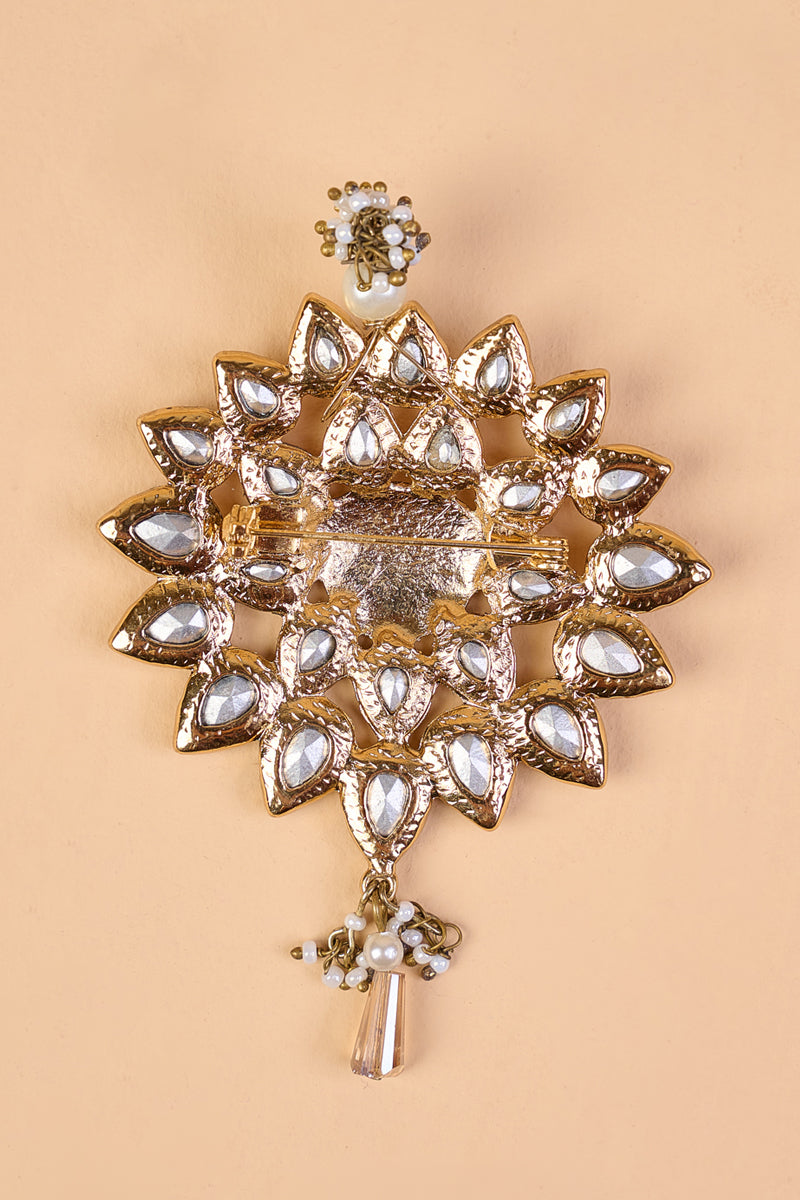 Gold Crystal Brooch