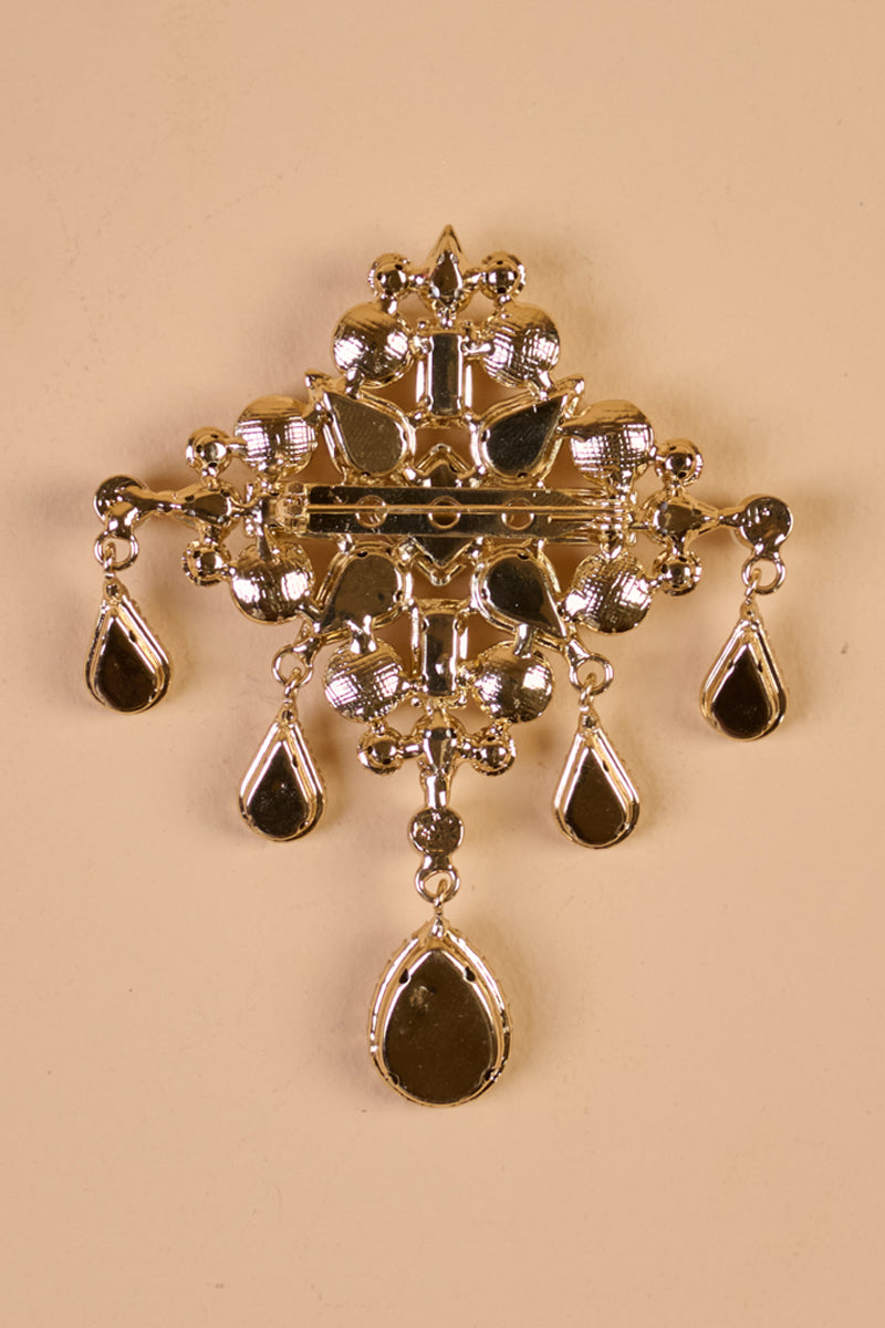 Ivory Quadrant Crystal Pearl Brooch