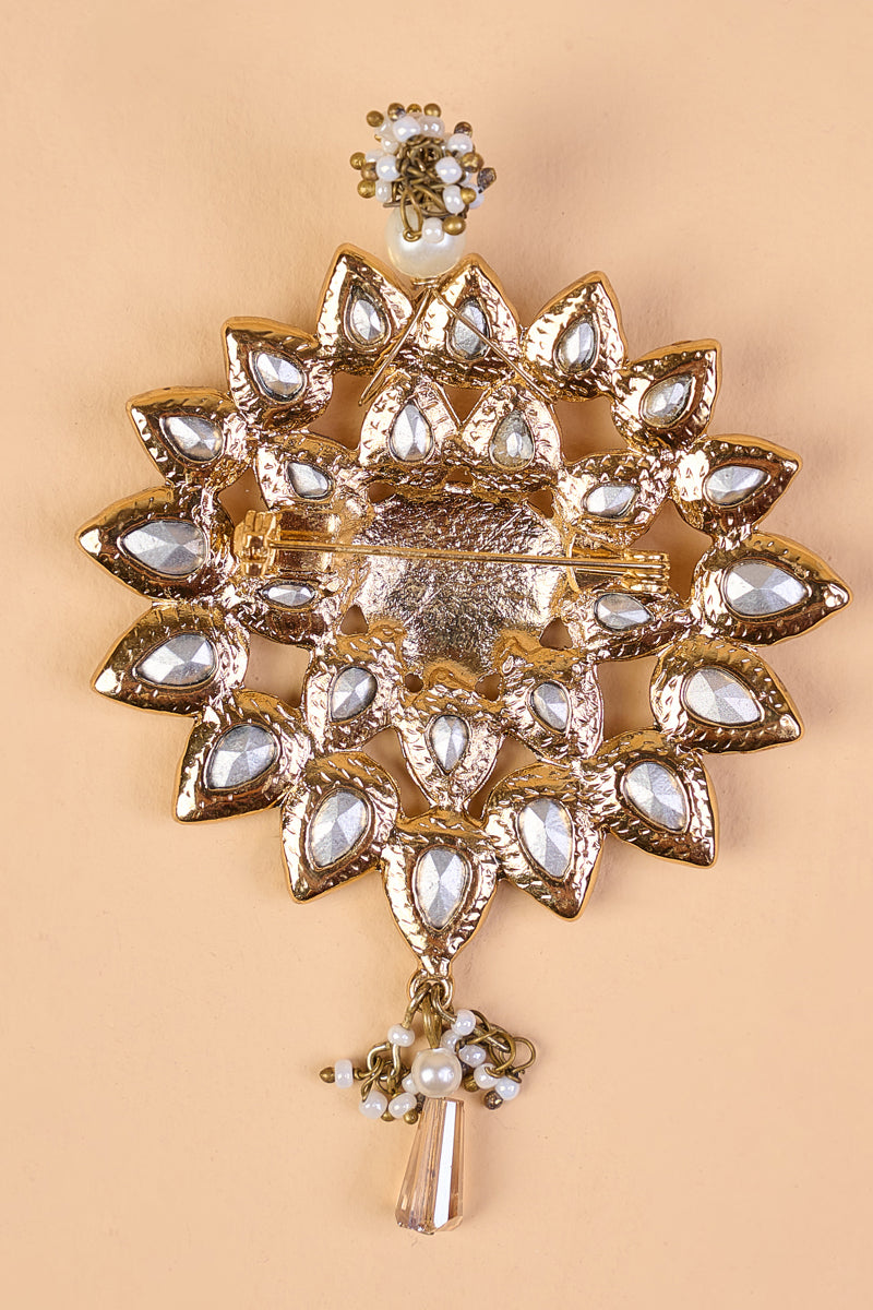 Gold Crystal Brooch