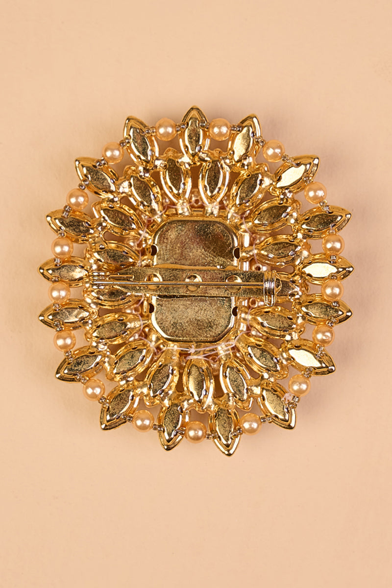 Gold Crystal Encrusted Brooch