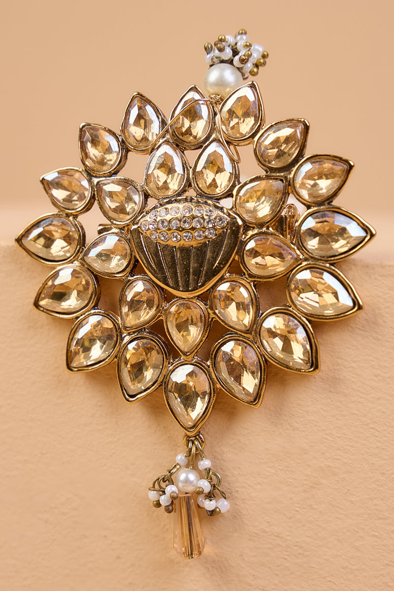 Transparent Crystal Stone Brooch