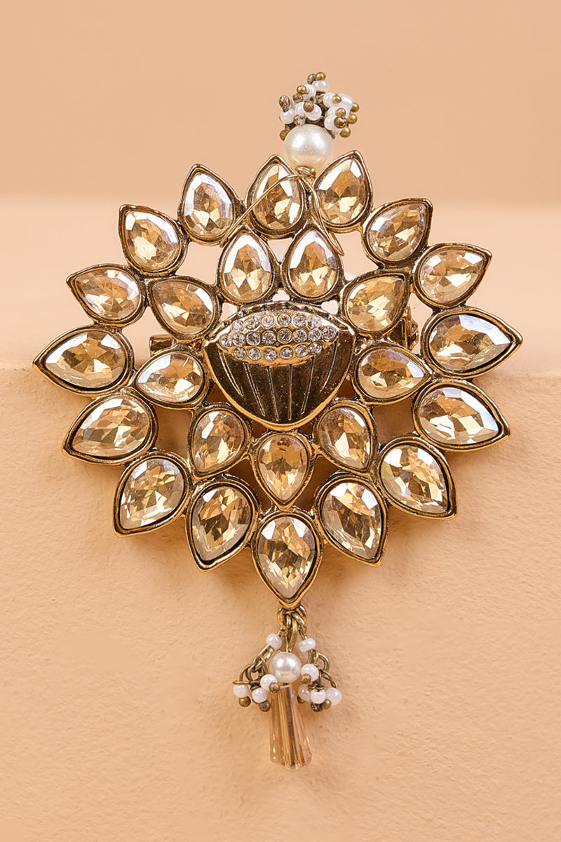 Transparent Crystal Stone Brooch