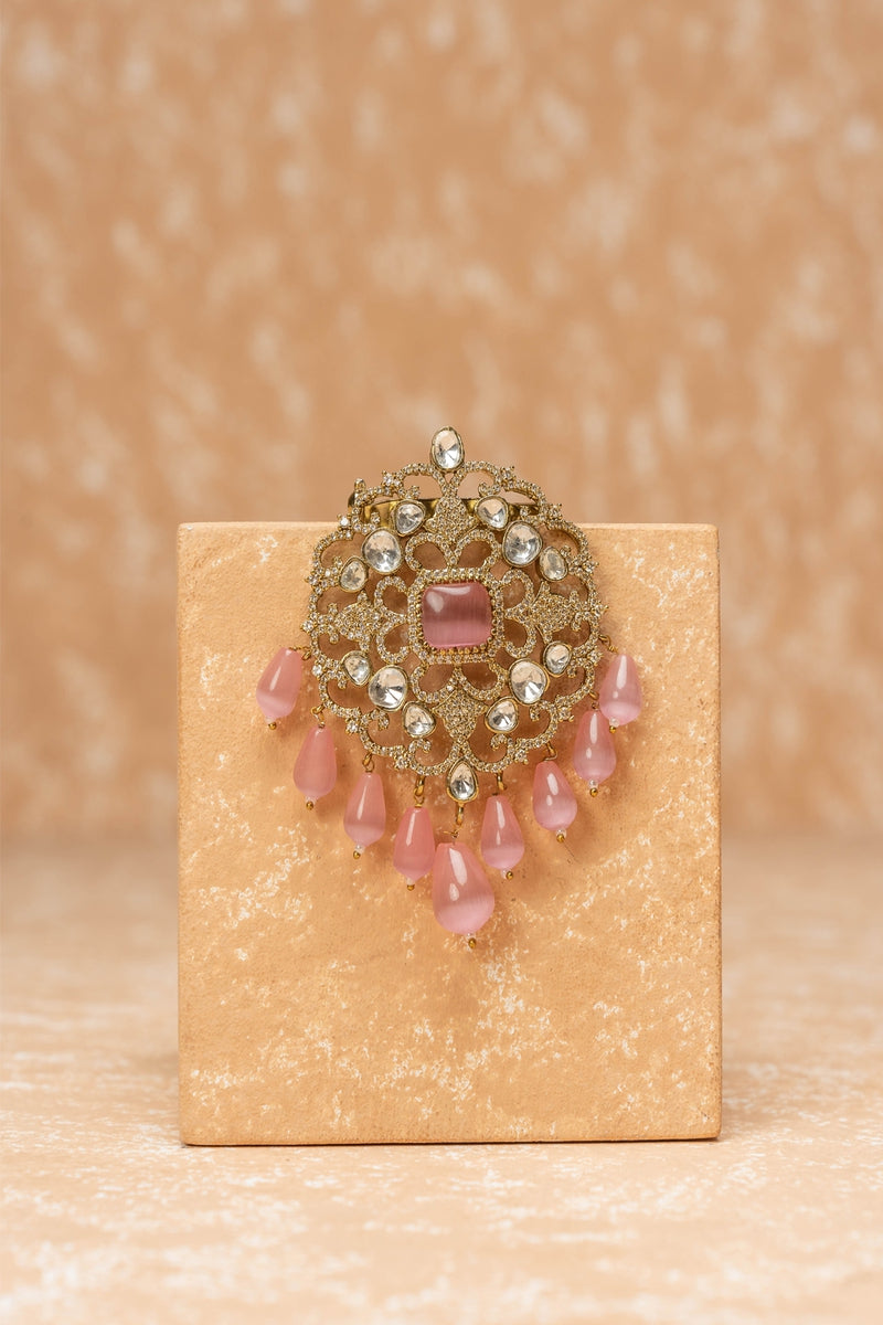 Crystal Brooch With Beads Tassel