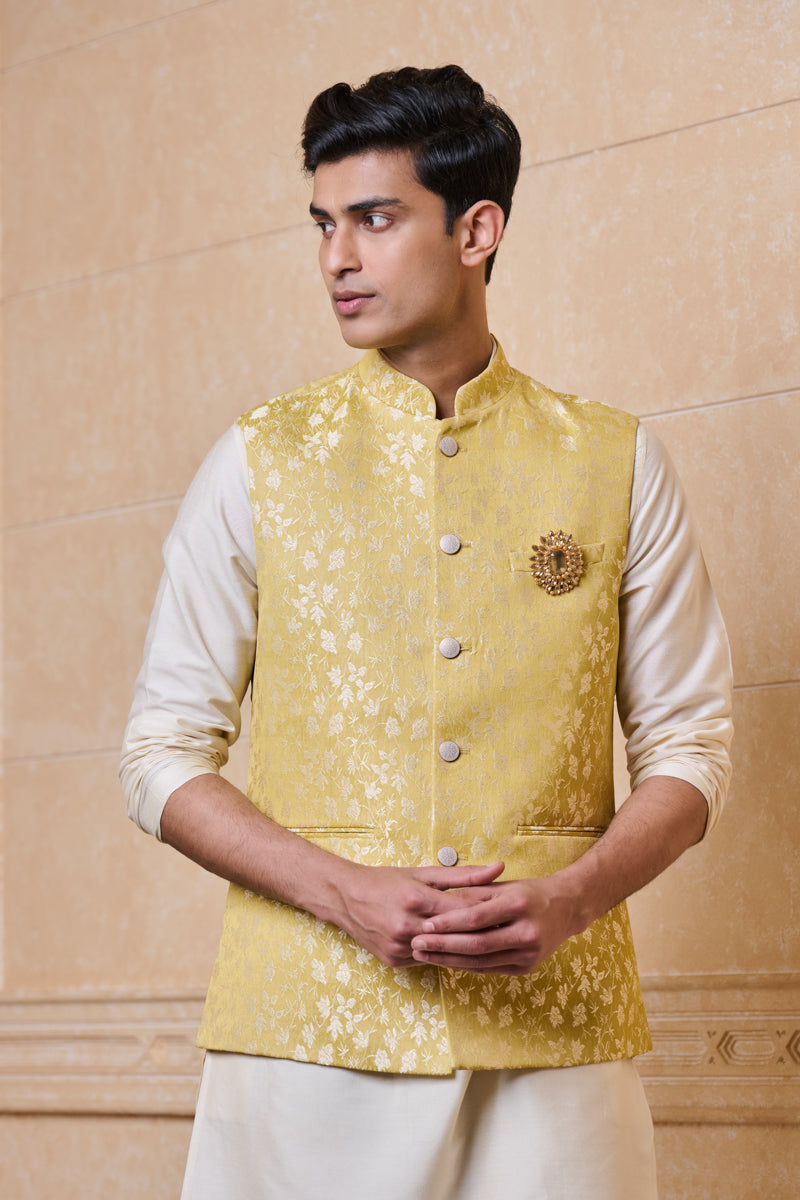 Yellow Jacquard Bundi