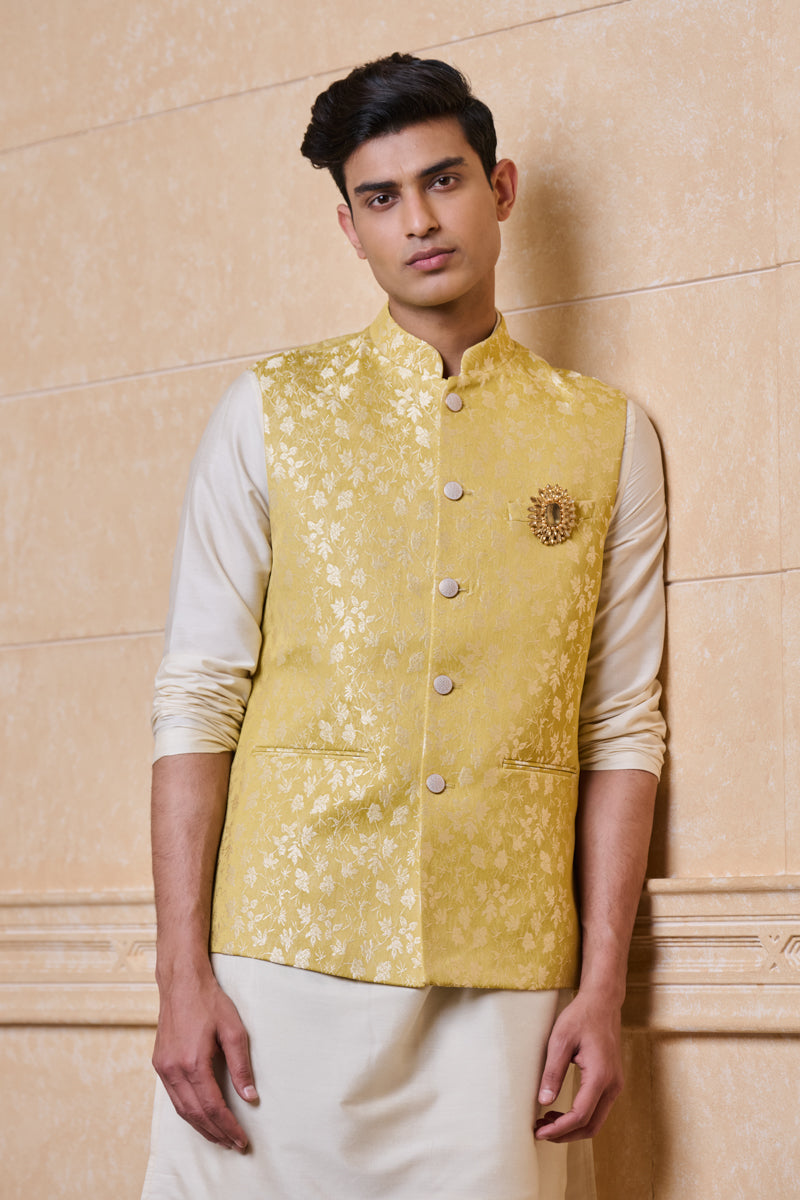 Yellow Jacquard Bundi