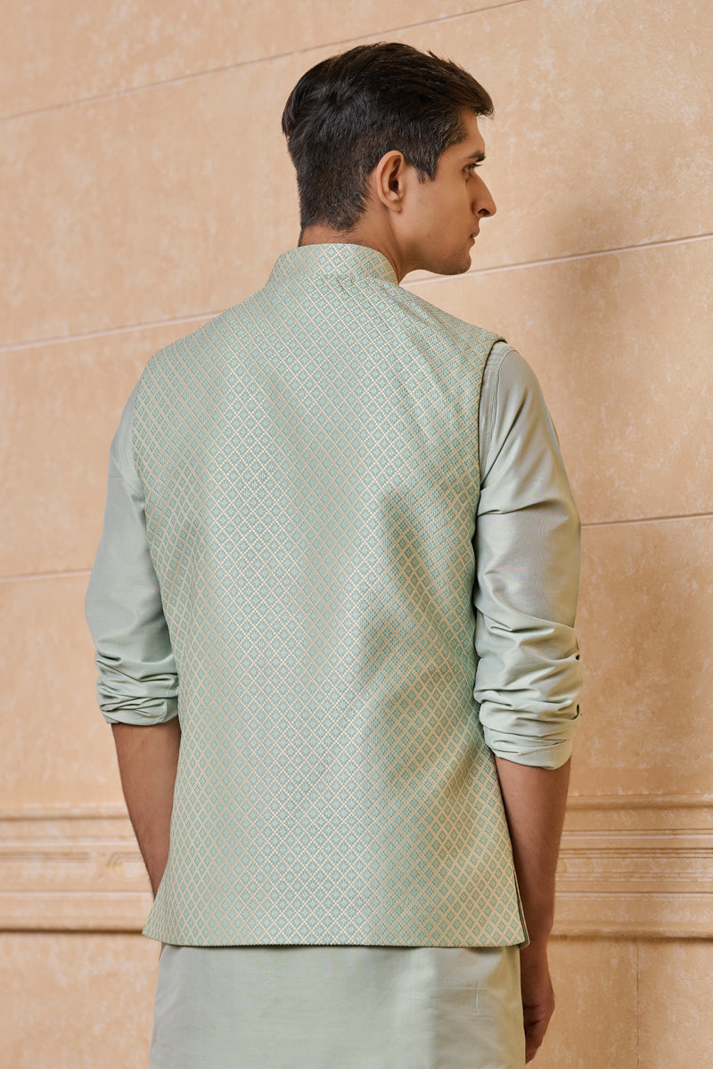 Green Classic Jacquard Bundi