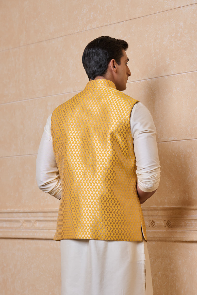 Yellow Classic Jacquard Bundi