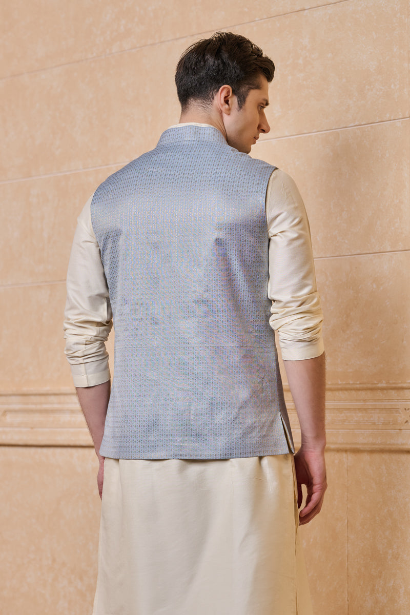 Light Blue Classic Brocade Bundi