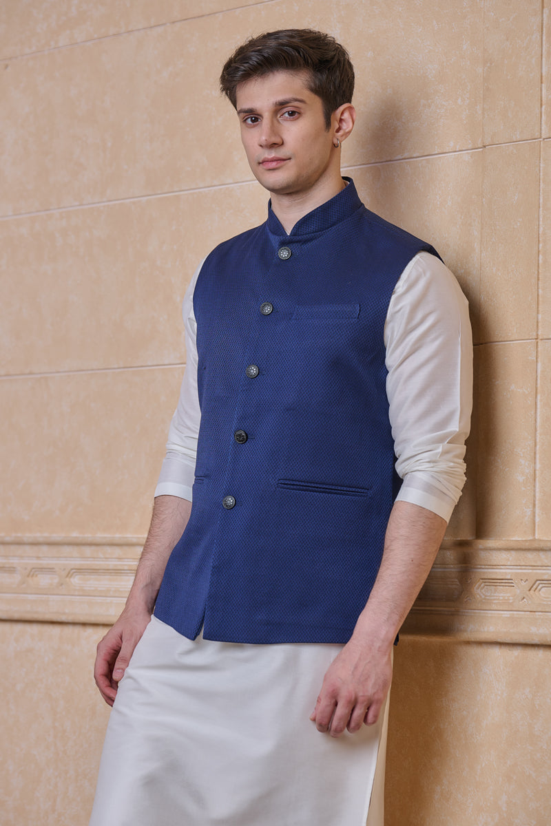 Navy Jacquard Bundi