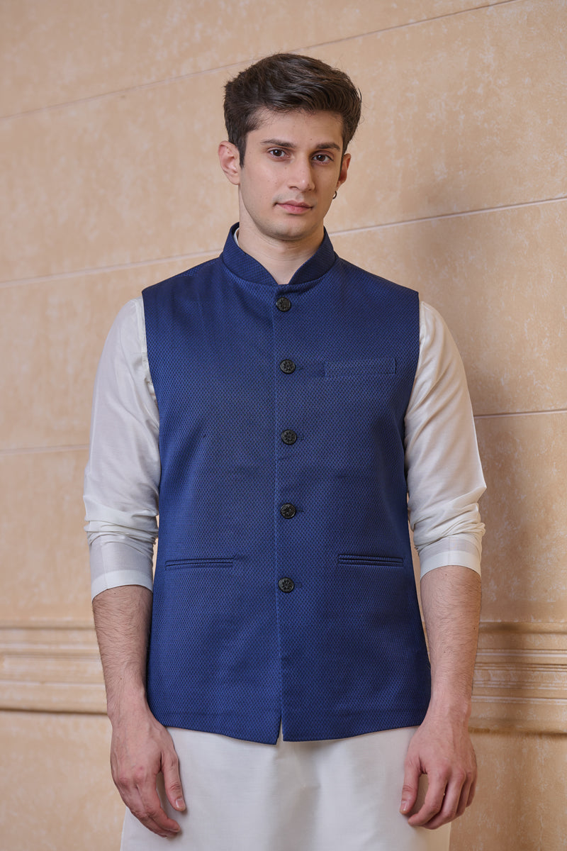 Navy Jacquard Bundi