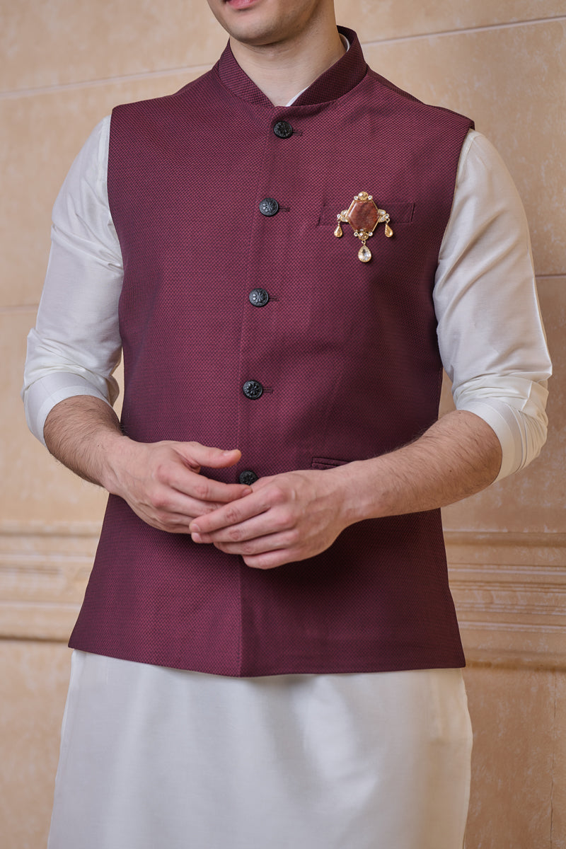 Classic Bundi in Wine Jacquard