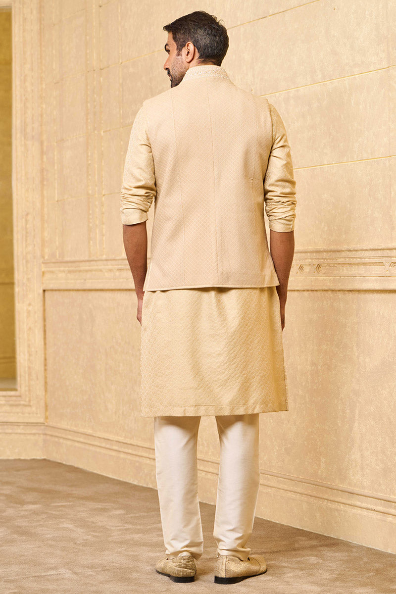 Beige All Over Textured Bundi