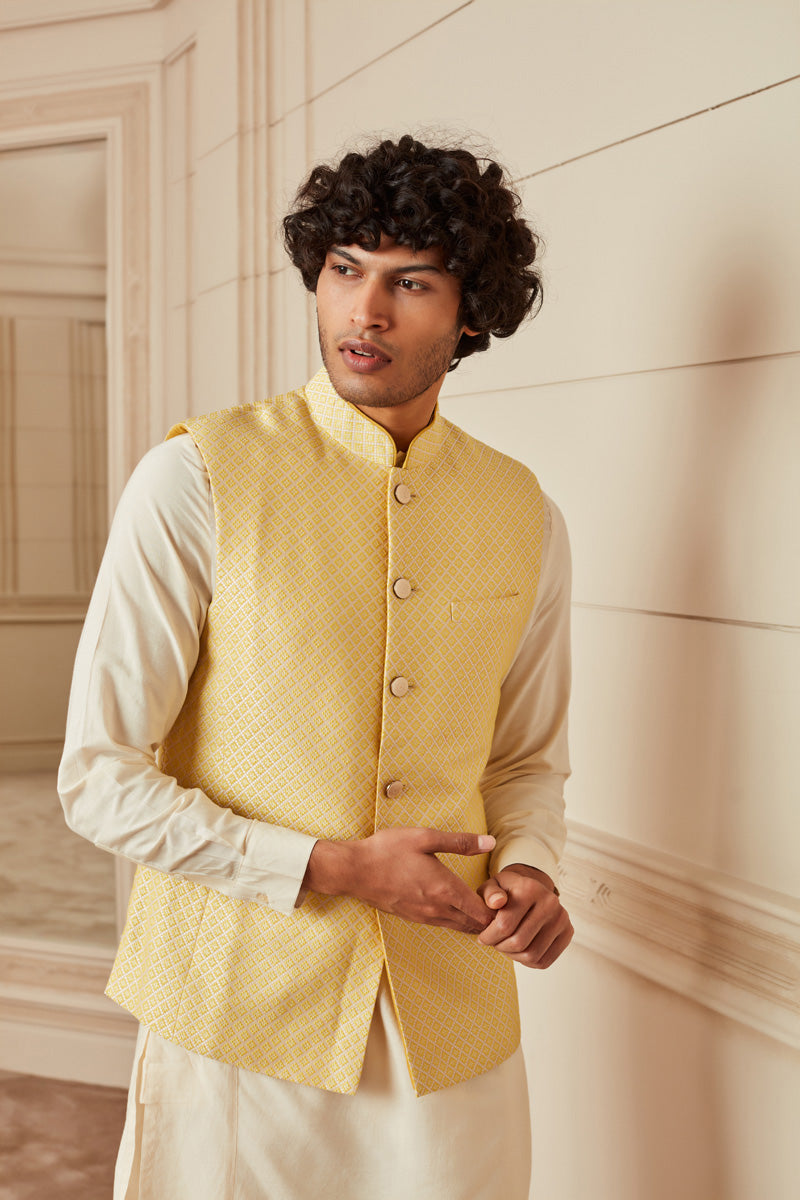 Yellow Jacquard Bundi