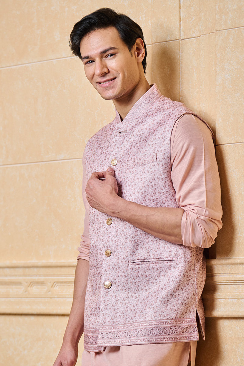 Pink and Maroon Printed Bundi