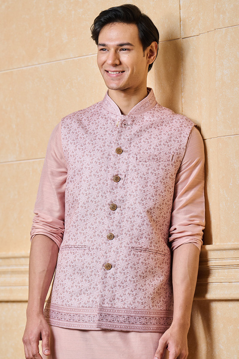 Pink and Maroon Printed Bundi