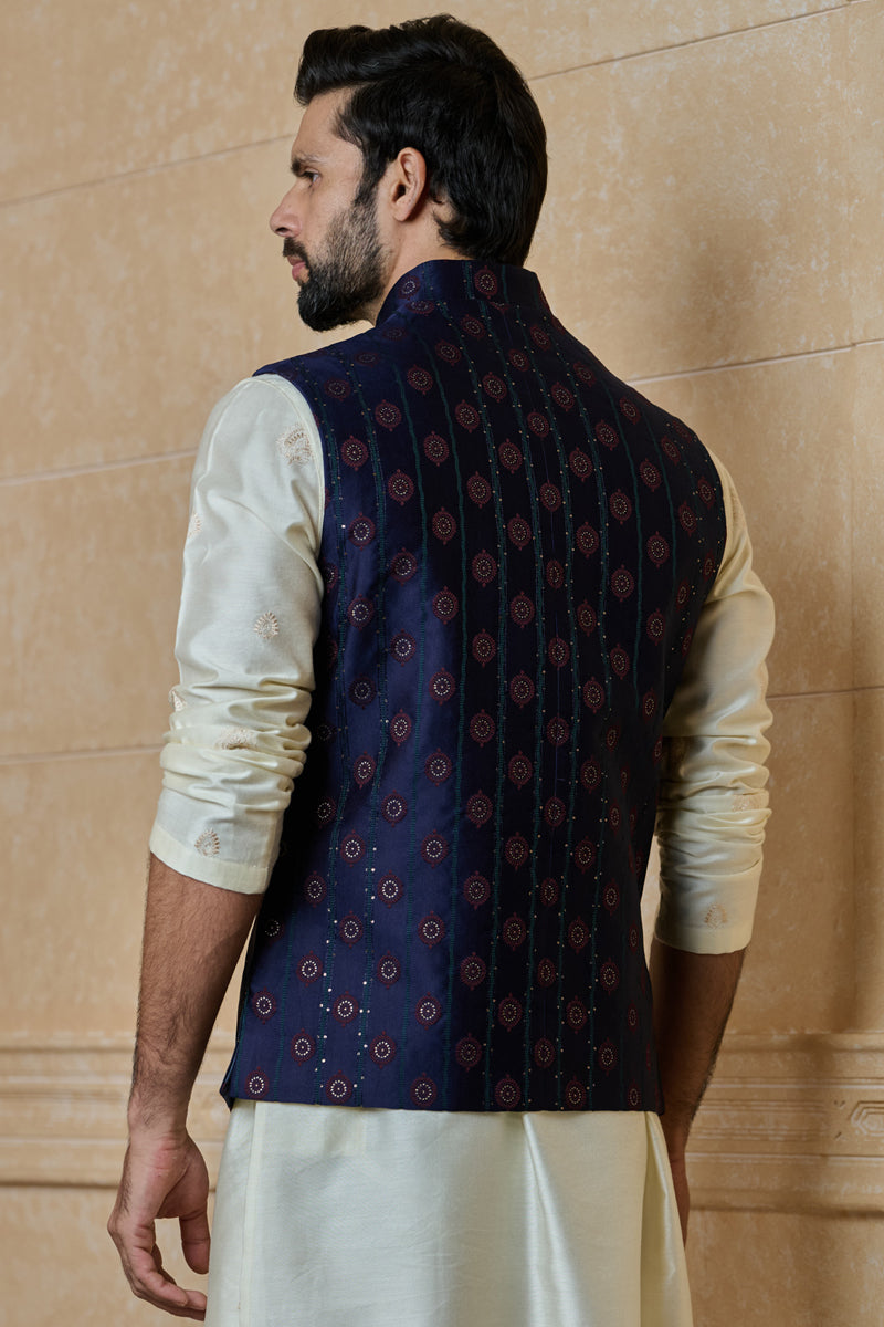 Navy Classic Jacquard Bundi