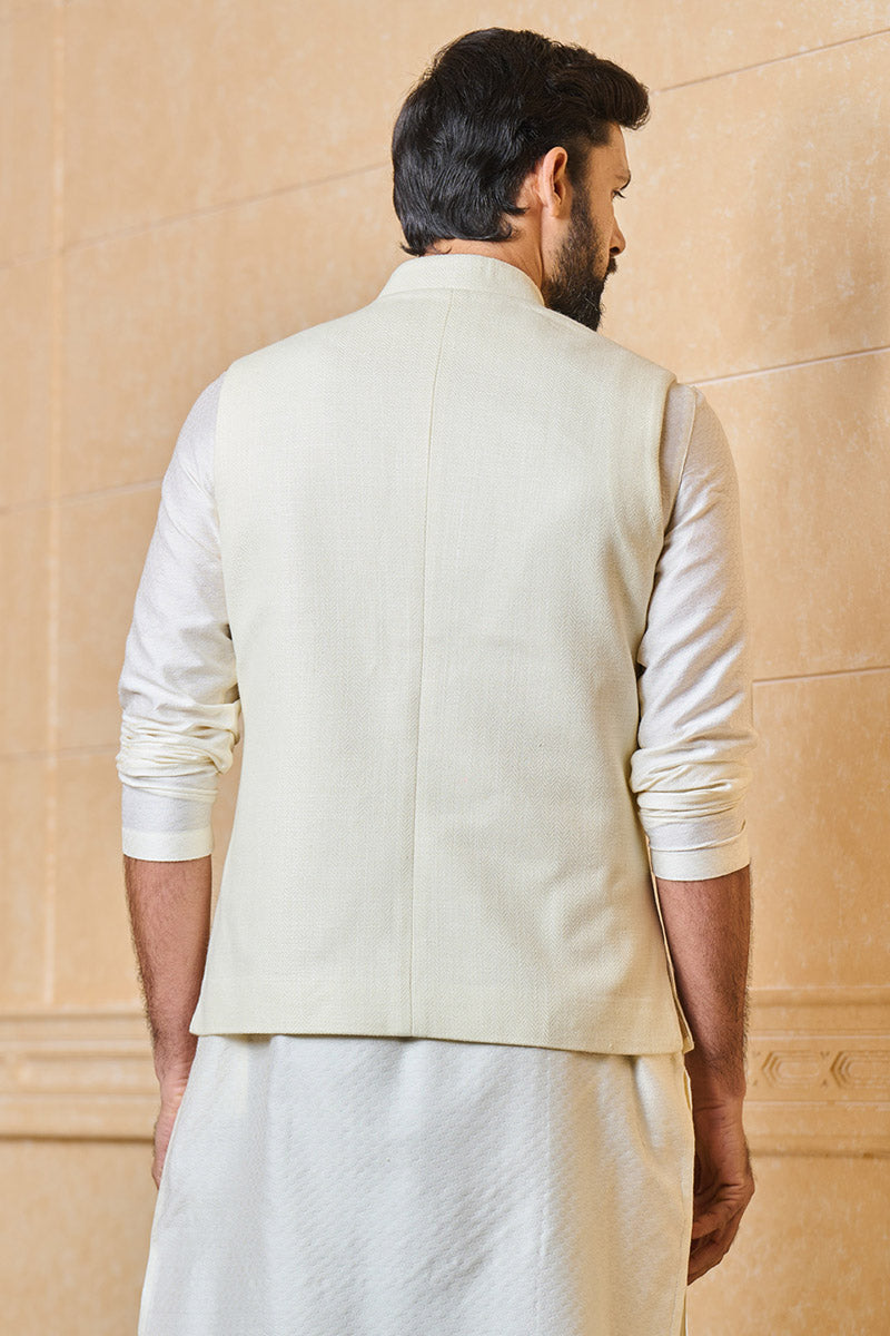 Solid Ivory Cotton Bundi