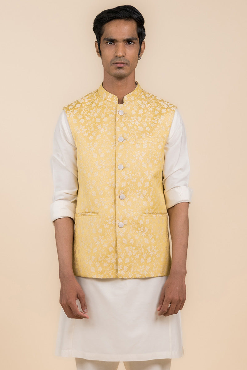 Yellow Jacquard Bundi