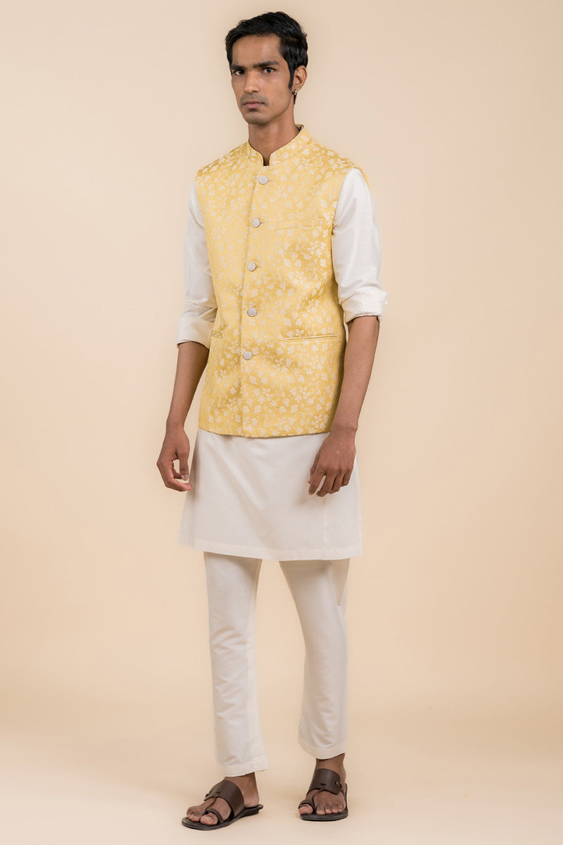 Yellow Jacquard Bundi