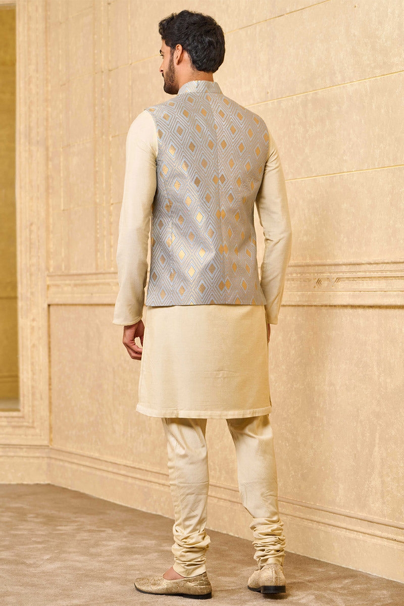 Light Blue Brocade Bundi