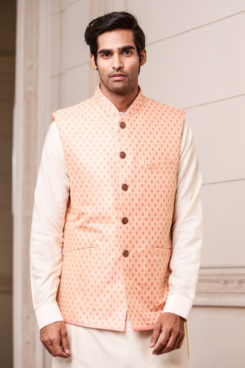 Peach Jacquard Bundi