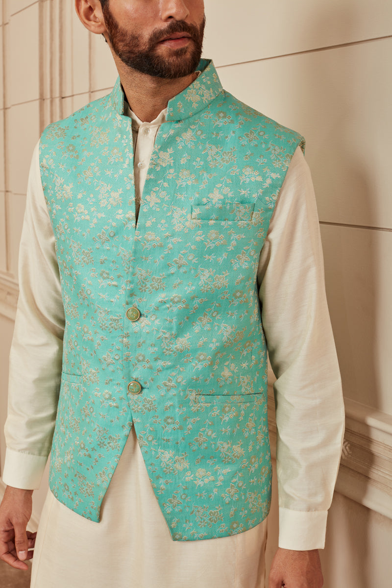 Green Brocade Bundi