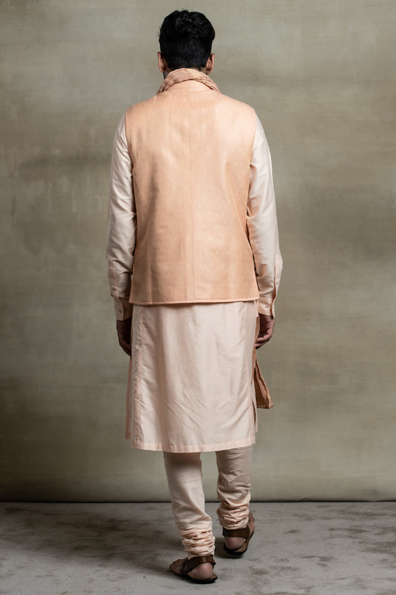 Peach Resham Brocade Bundi