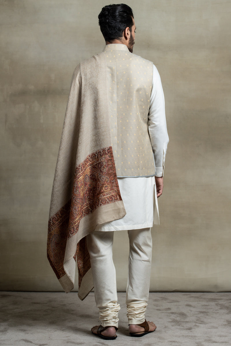 Grey Resham Brocade Bundi