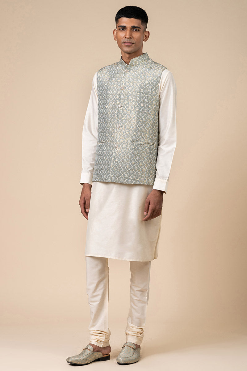 Medium Grey Jaal Pattern Bundi