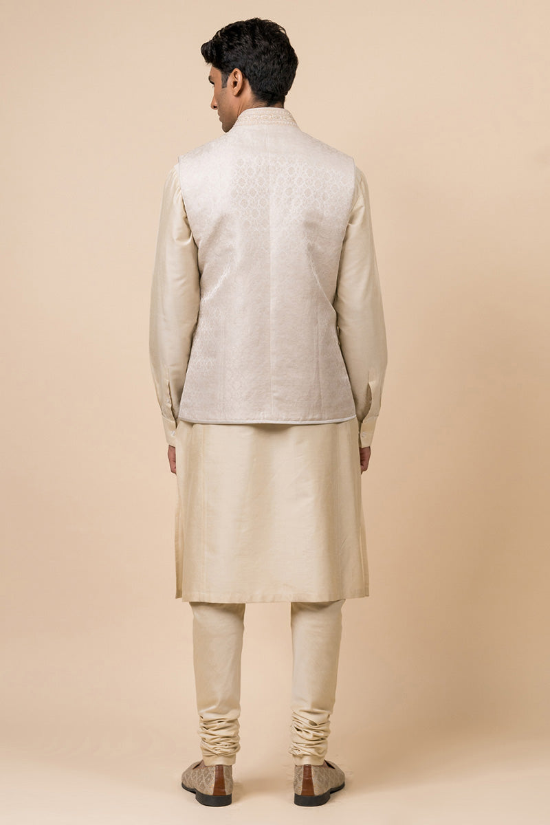 Ivory Linen Brocade Bundi