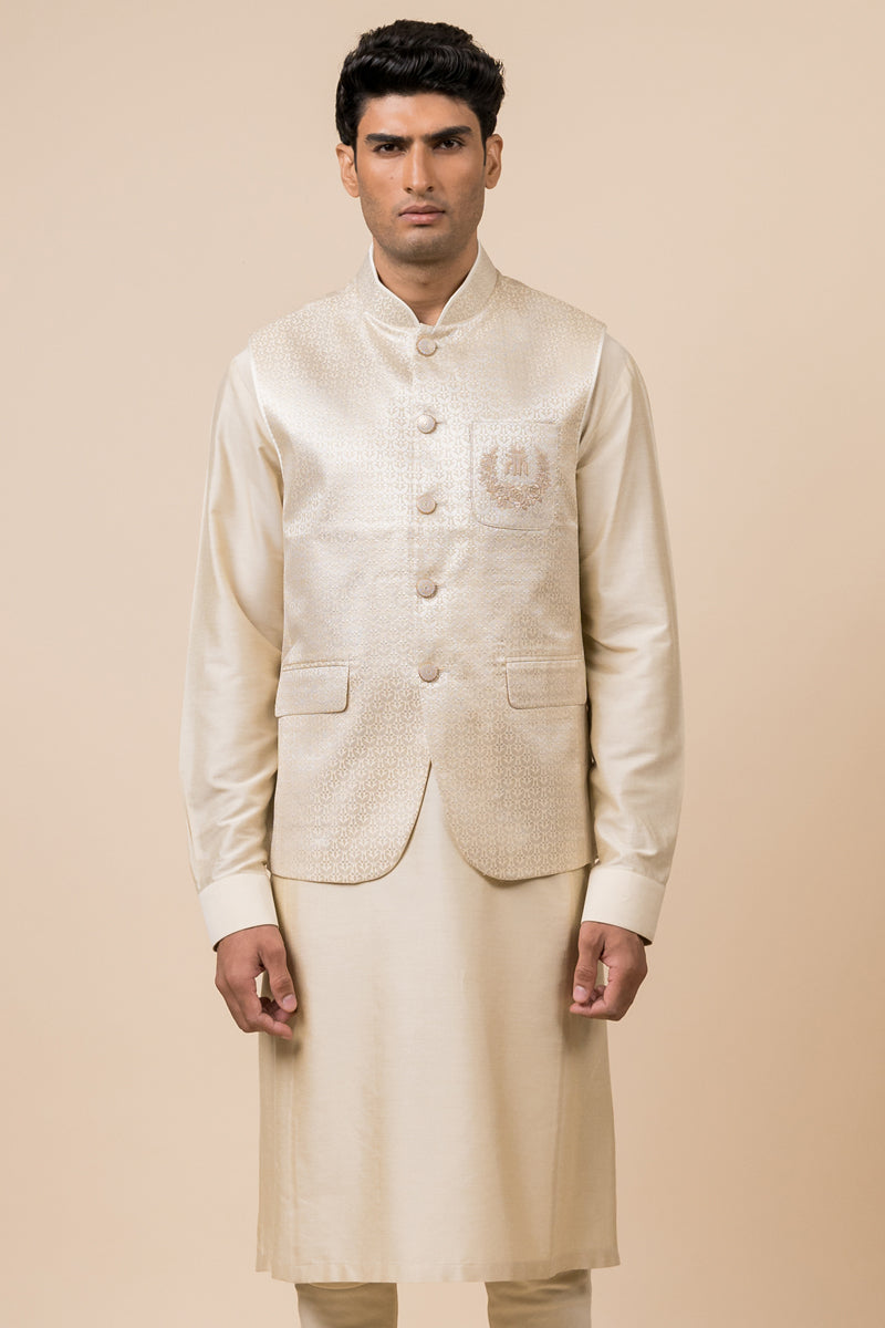 Classic Ivory Brocade Bundi