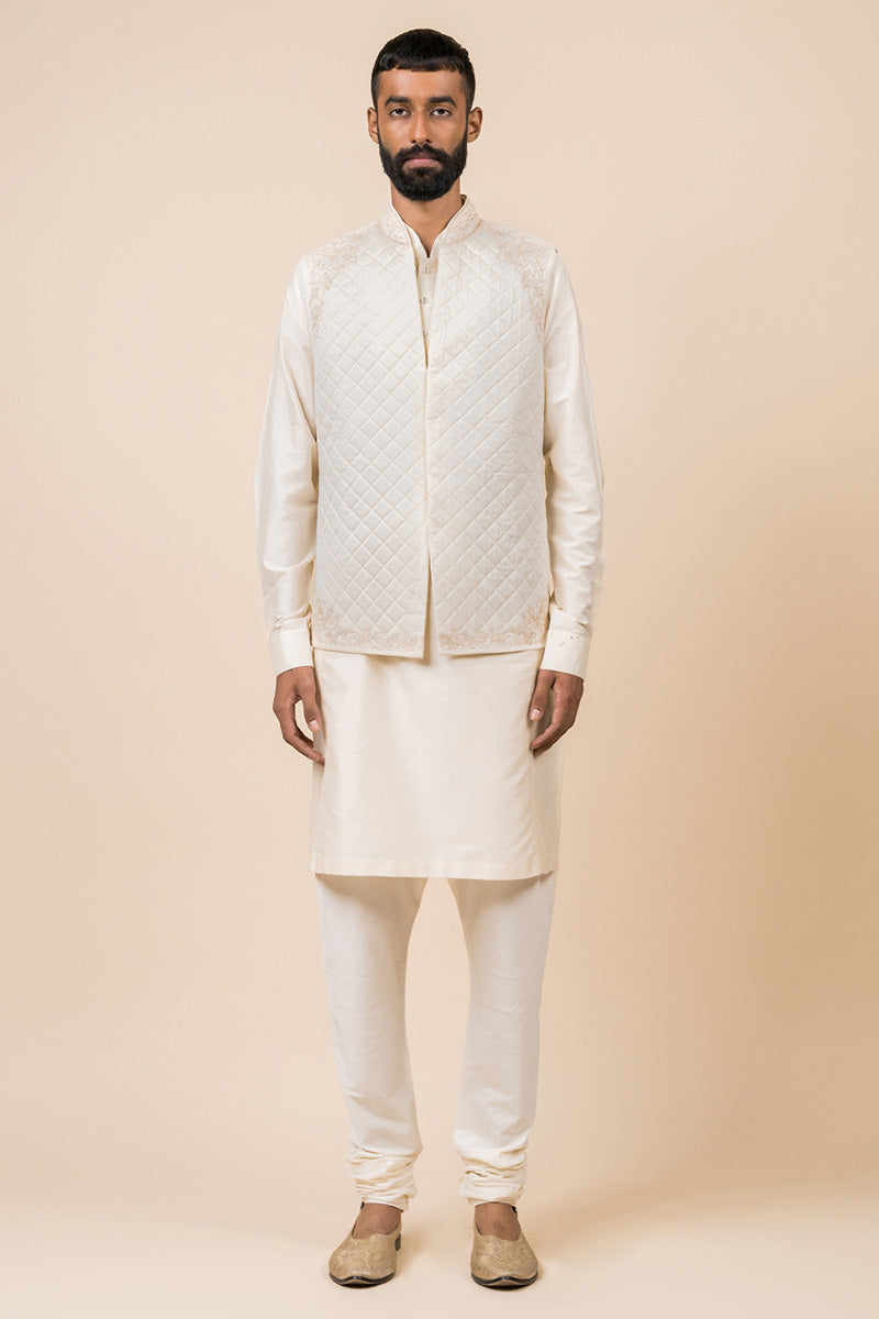 Ivory Quilted Modern Style Bundi