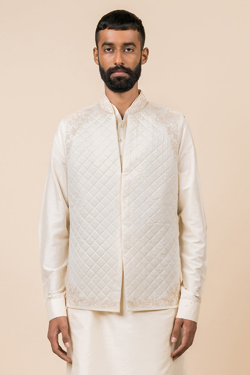 Ivory Quilted Modern Style Bundi