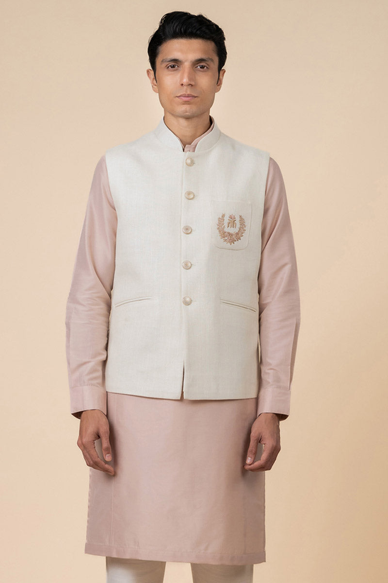 Ivory Bundi With Embroidered Tasva Logo