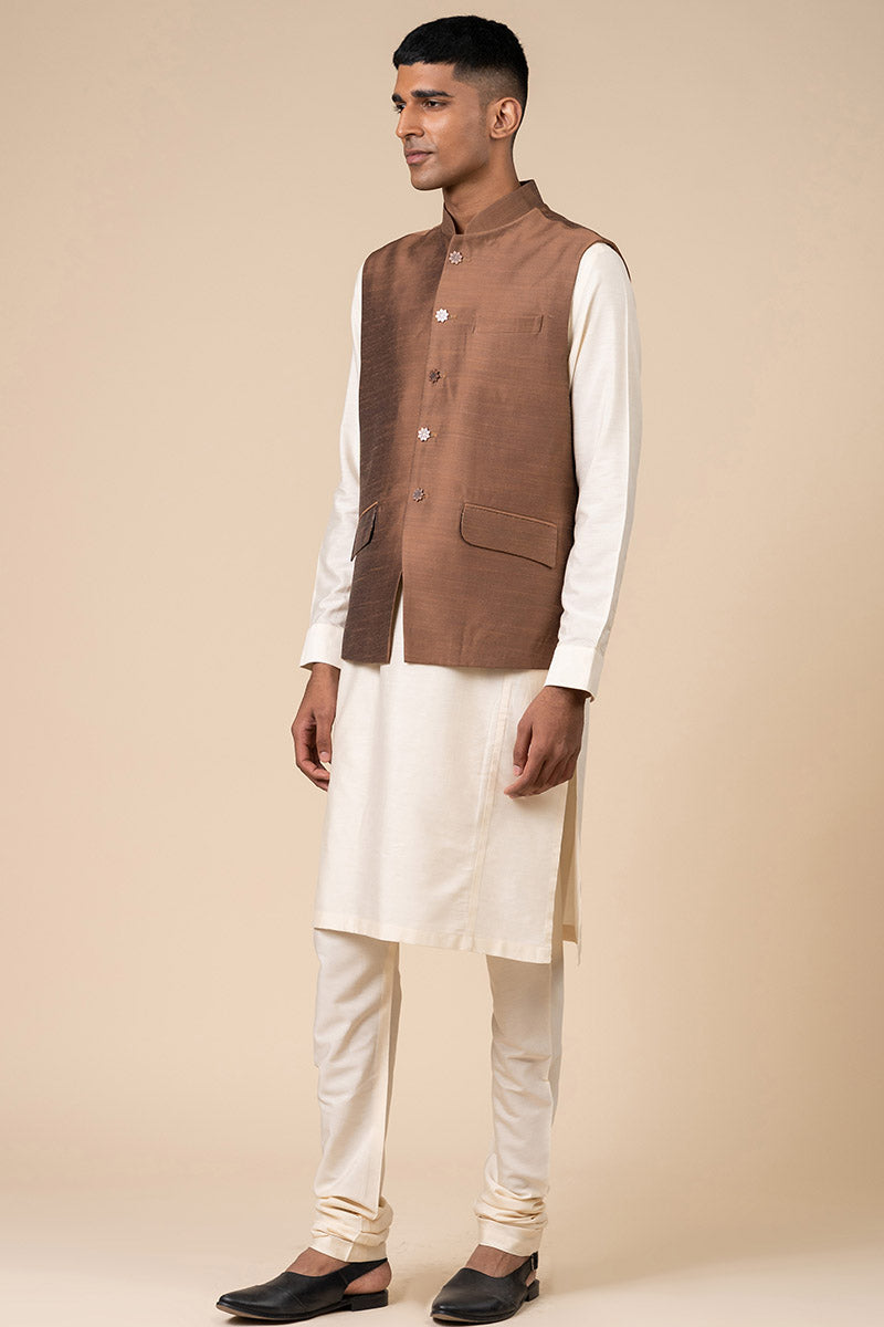 Brown Modern Solid Bundi