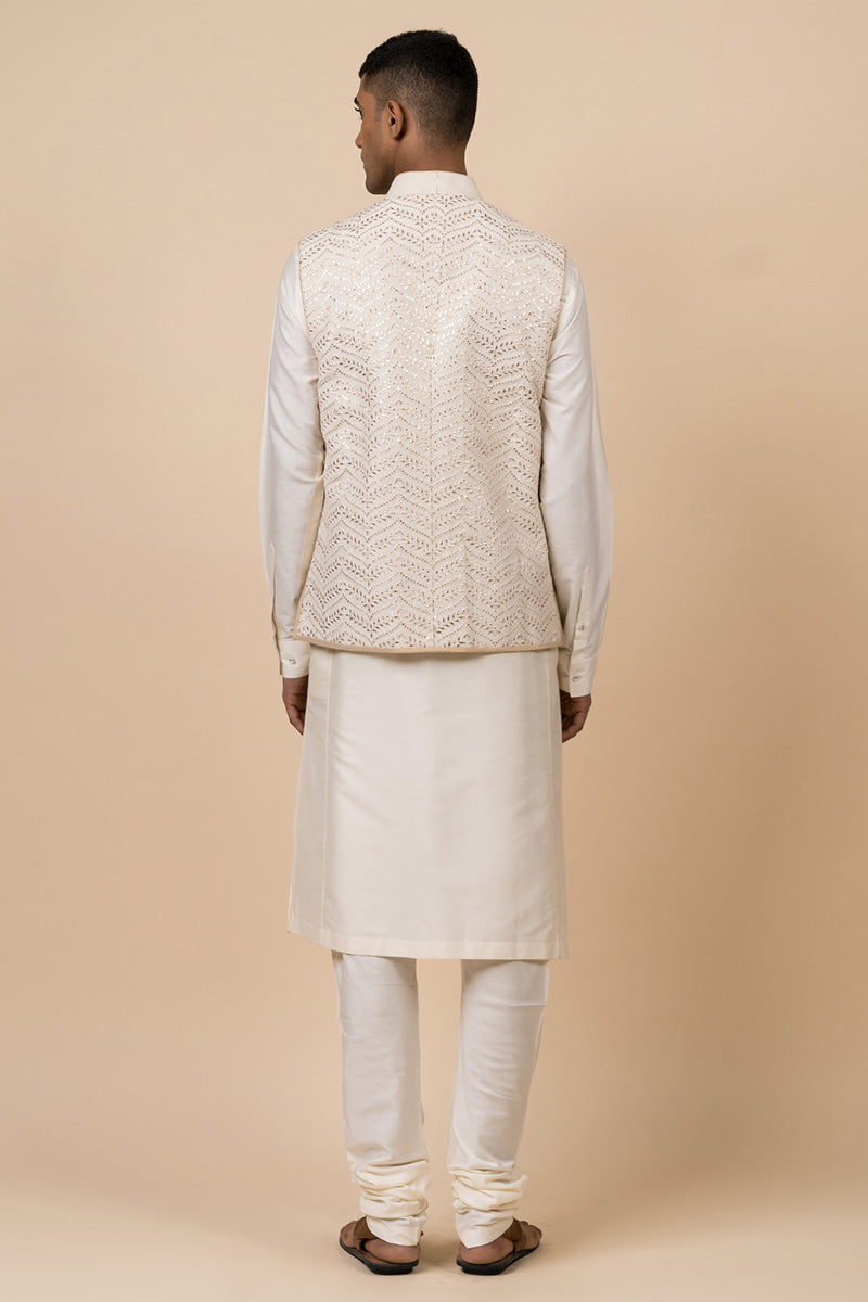 Ivory Bundi With Embroidered Tasva Logo