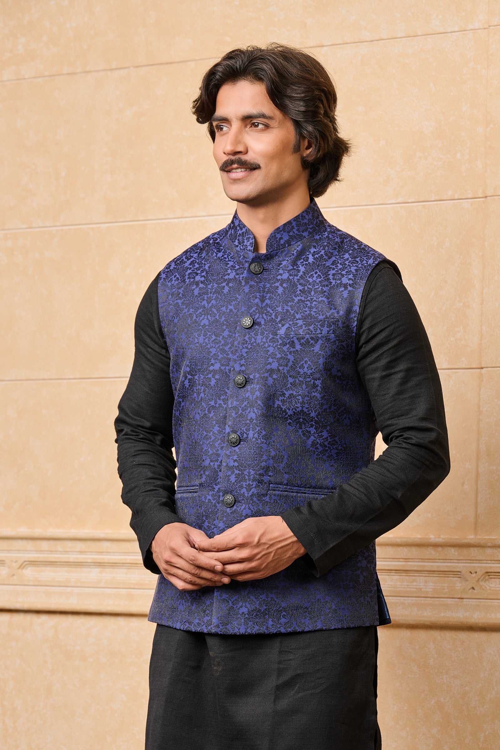 Navy Classic Jacquard Bundi