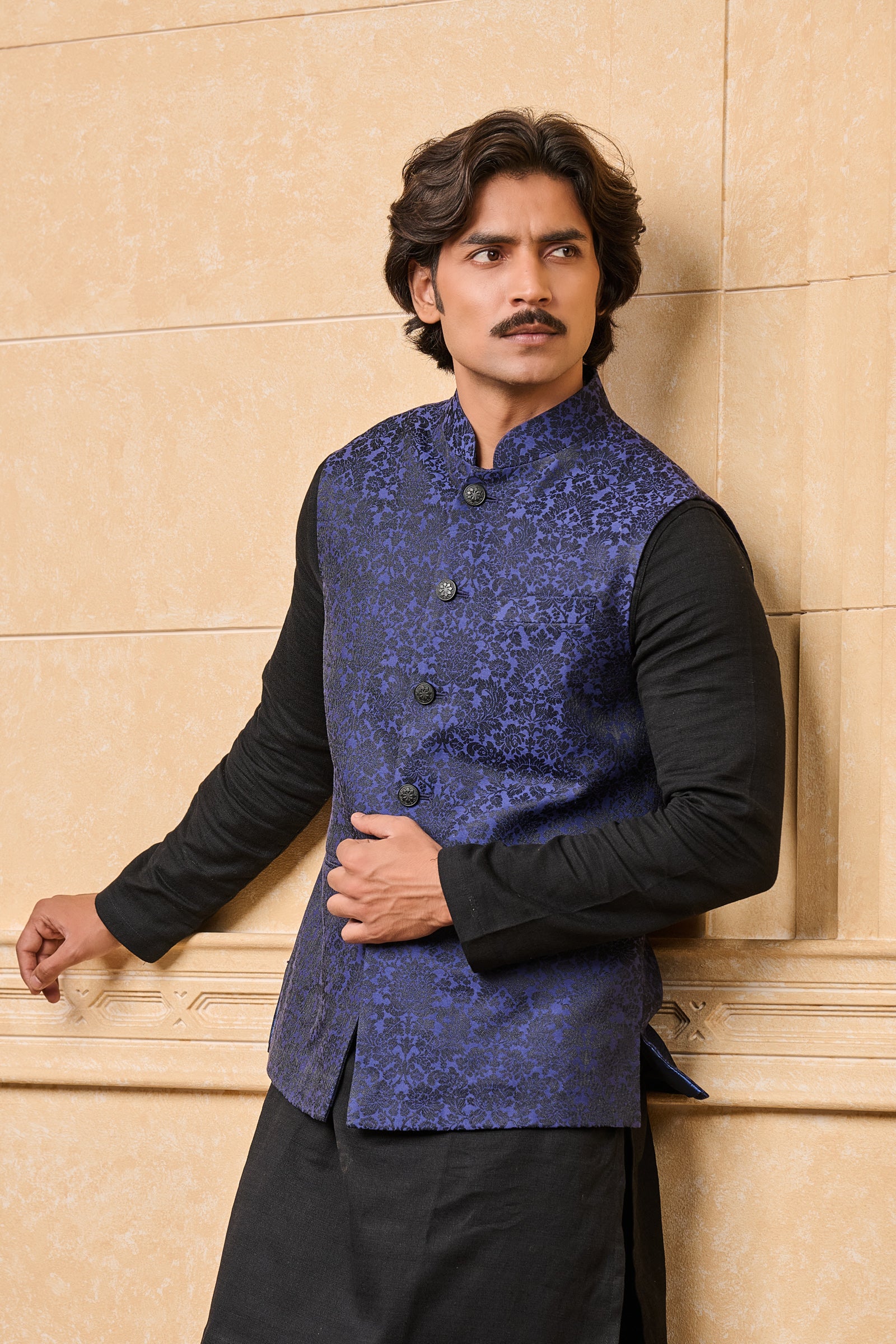 Navy Classic Jacquard Bundi