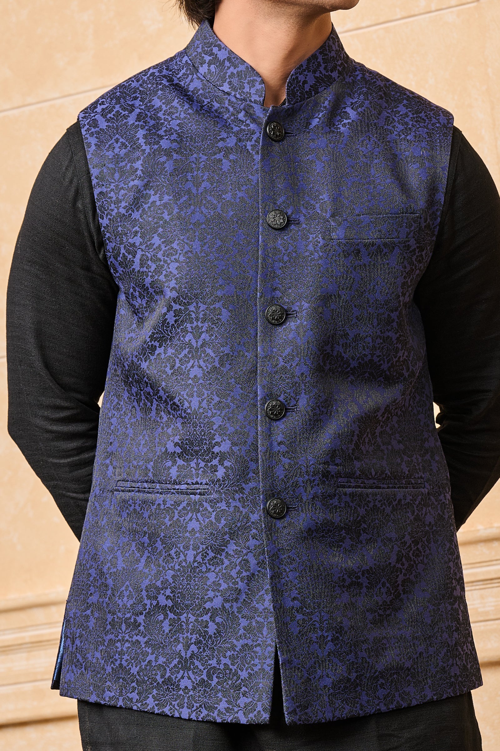 Navy Classic Jacquard Bundi