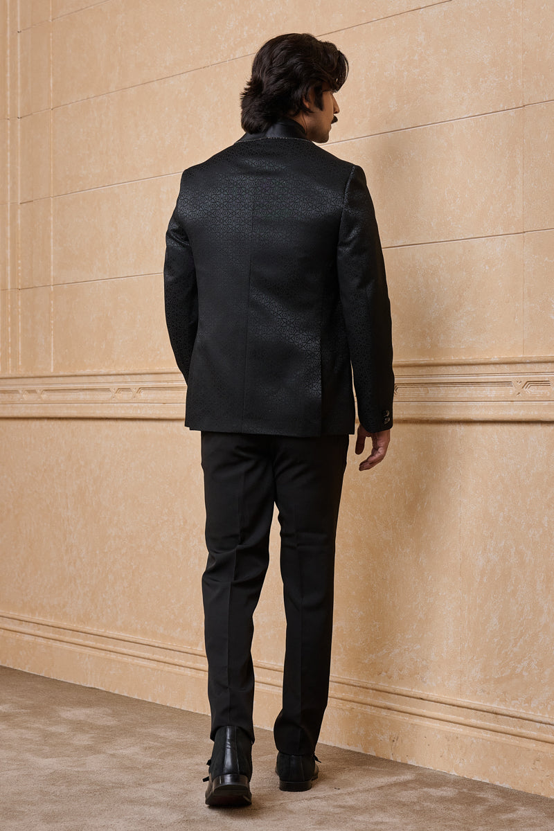 Black Jacquard Dinner Jacket Set