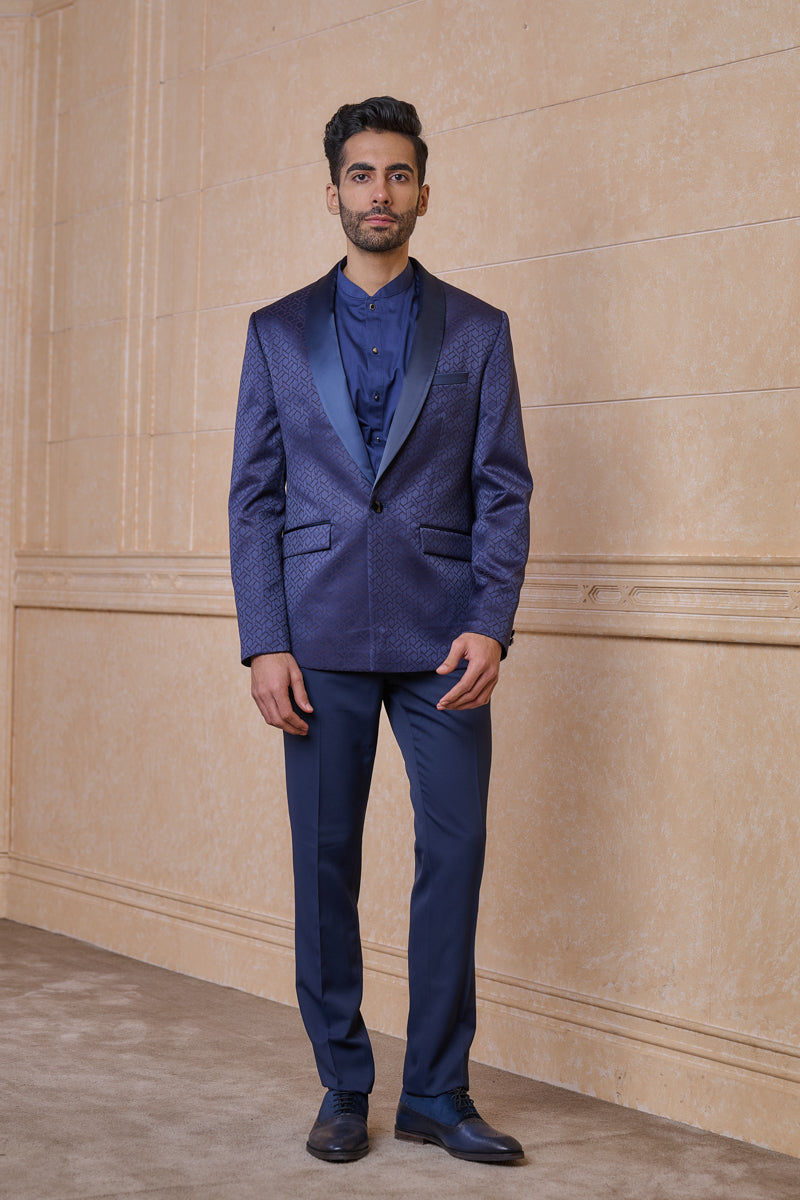 Navy Classic Jacquard Dinner Jacket