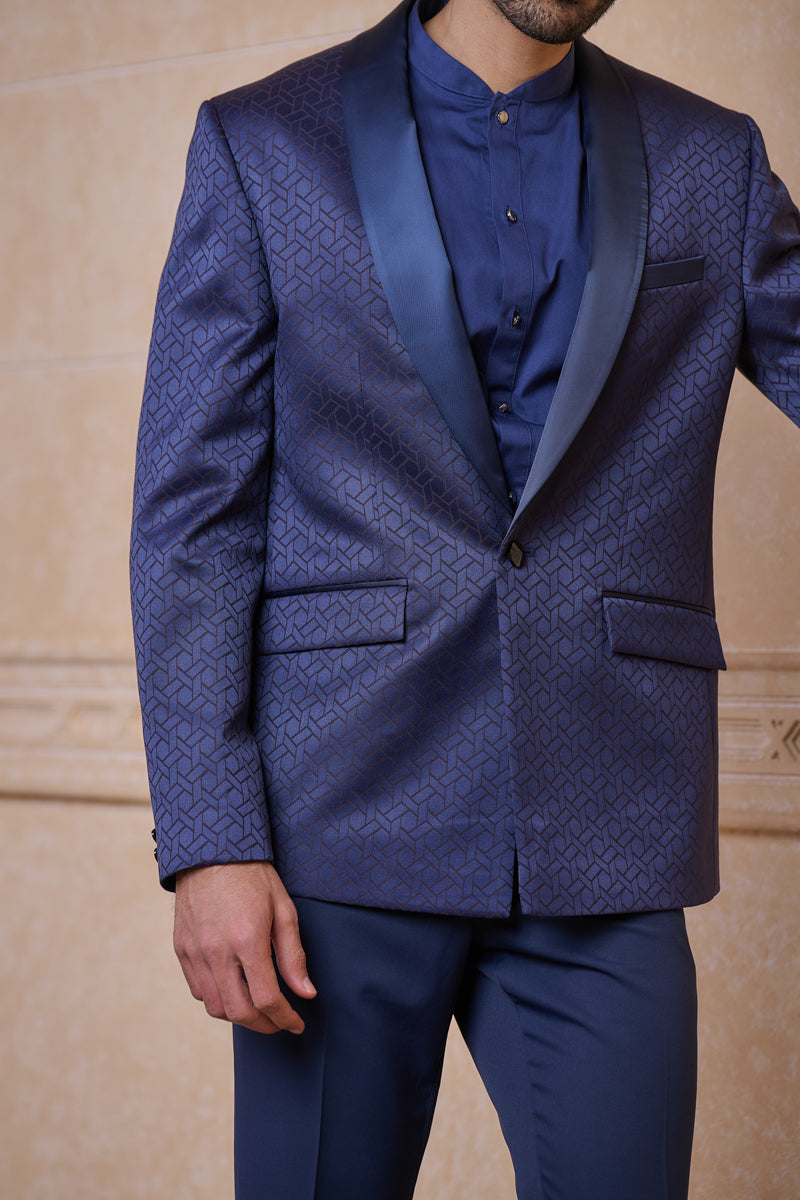 Navy Classic Jacquard Dinner Jacket